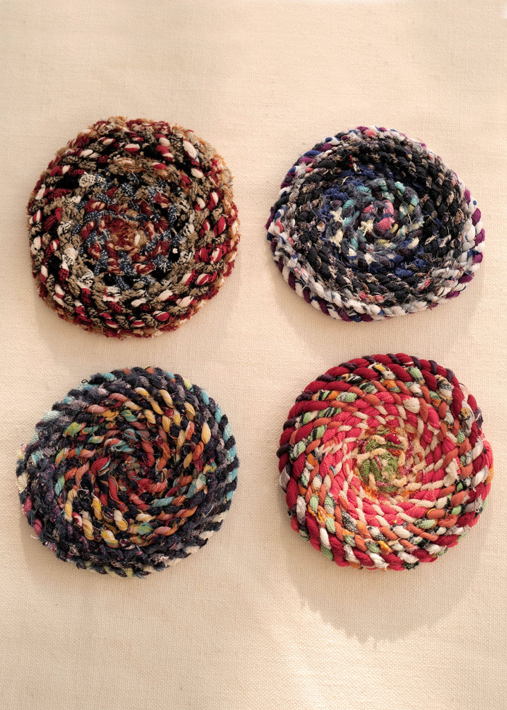 Ziggy Fiber Art Coasters, Set of 4 - Slow Roads