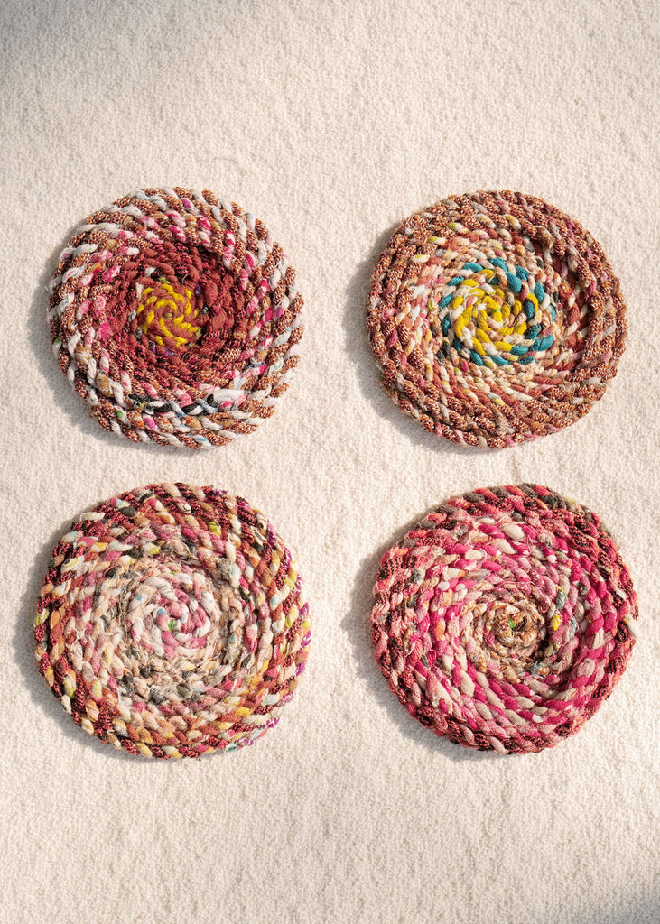 Ziggy Fiber Art Coasters, Set of 4 - Slow Roads