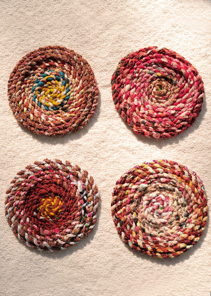 Ziggy Fiber Art Coasters, Set of 4 - Slow Roads