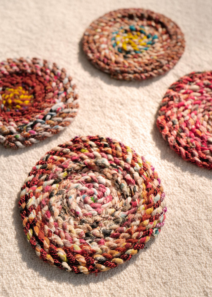 Ziggy Fiber Art Coasters, Set of 4 - Slow Roads