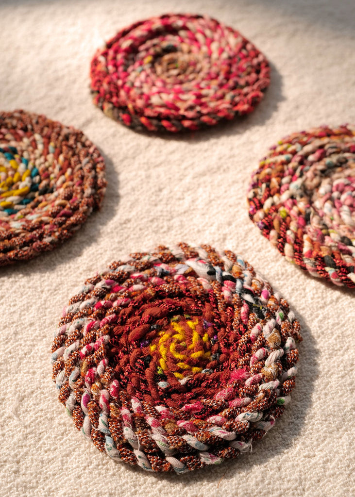 Ziggy Fiber Art Coasters, Set of 4 - Slow Roads