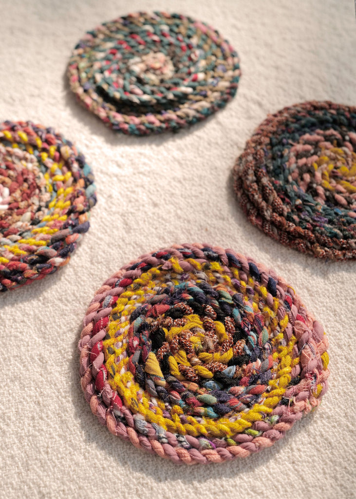 Ziggy Fiber Art Coasters, Set of 4 - Slow Roads