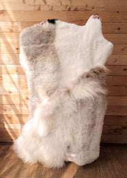 Saja, Undyed Melange Sheepskin Rug - Slow Roads