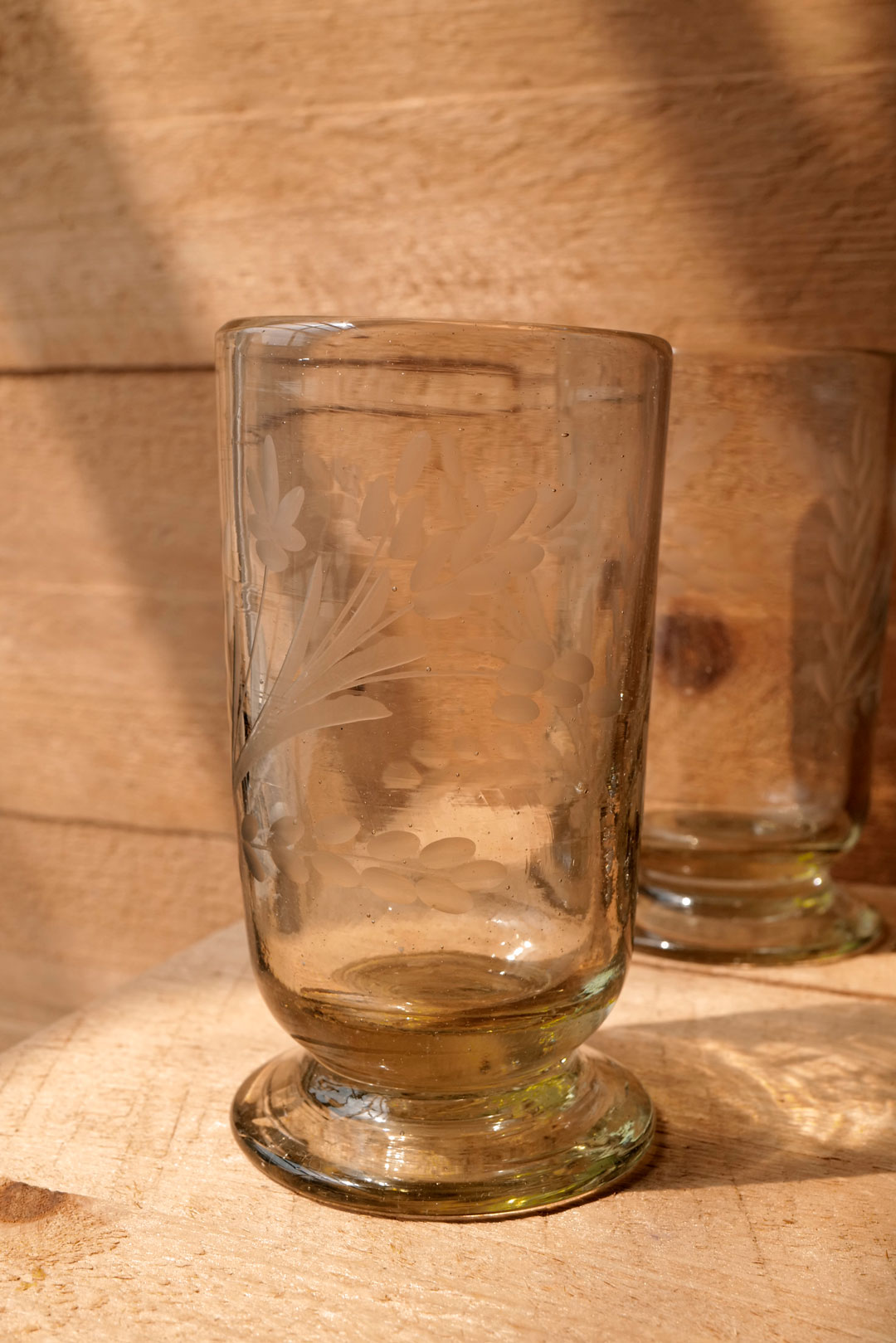 Footed Ware Glass Example Marea Etched Footed Glassware - Slow Roads