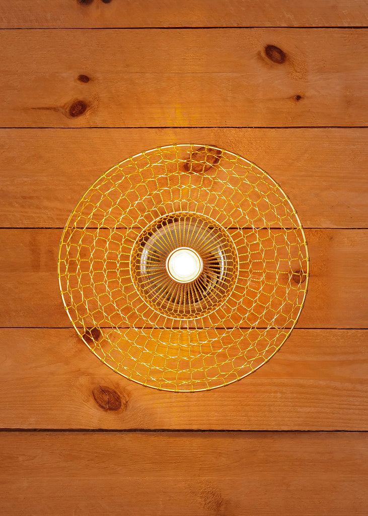 Gooseneck Sconce with Handwoven Brass Shade – Slow Roads
