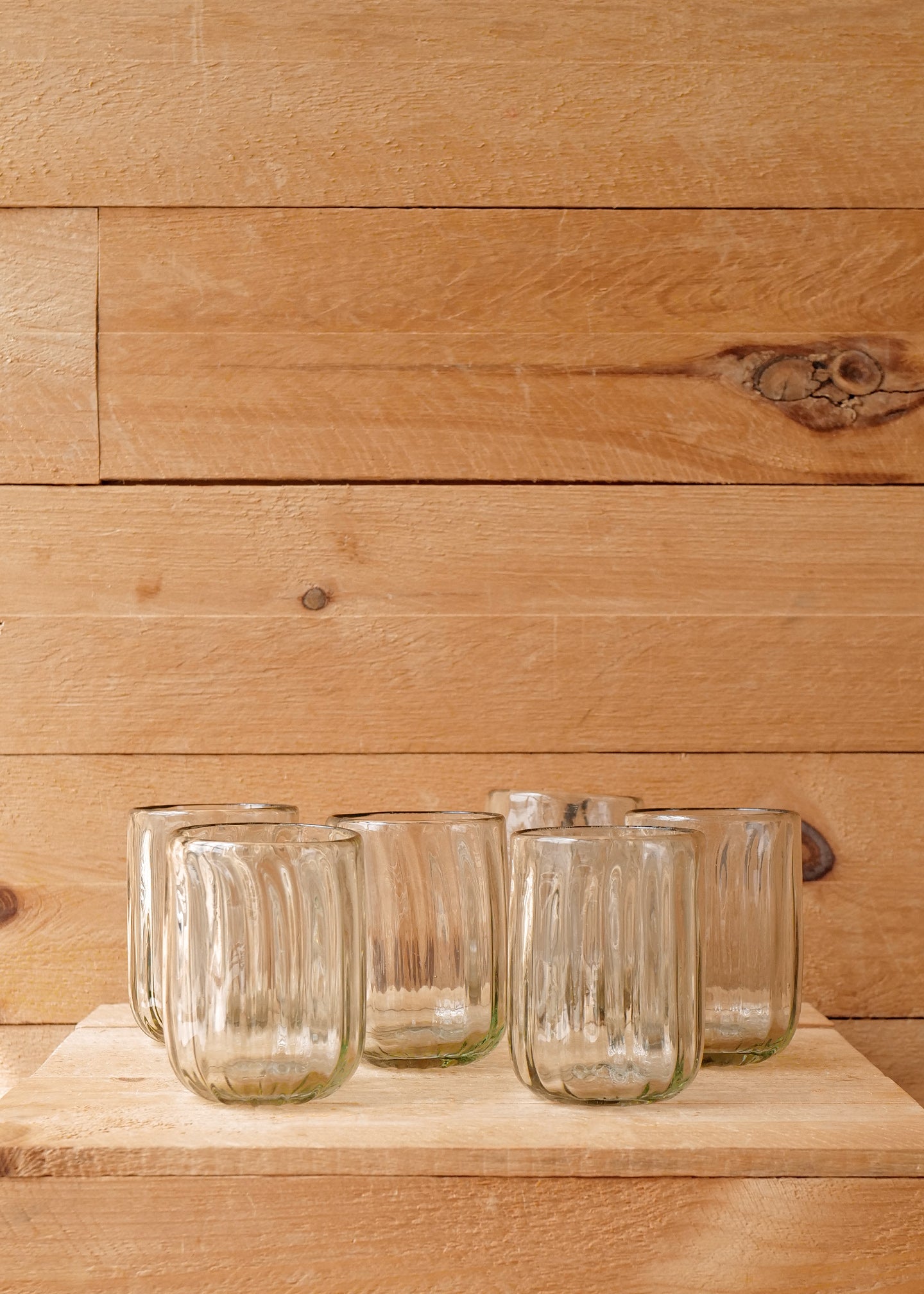 Water / Single Ula Fluted Glass Tumblers / Set of 12