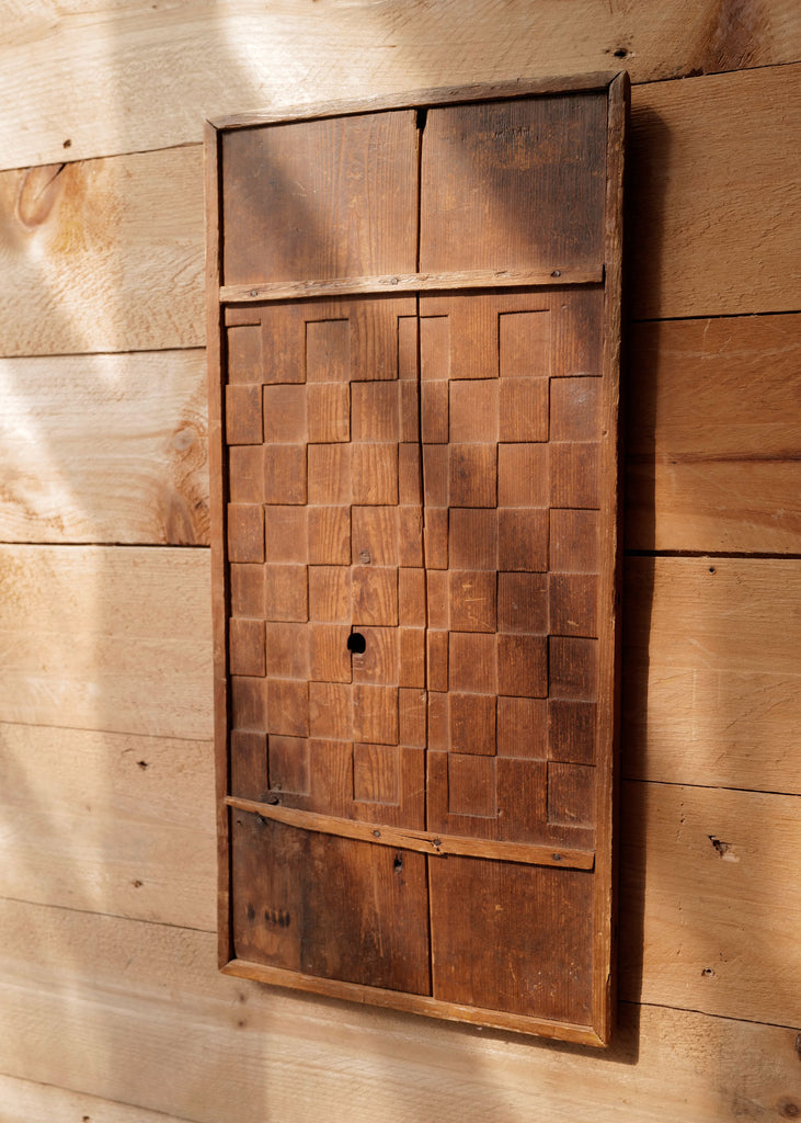 Antique Game Board, Hand Carved Checkers - Slow Roads