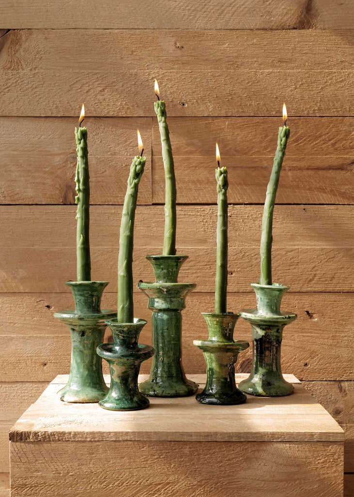 Asparagus Taper Beeswax Candles - Slow Roads