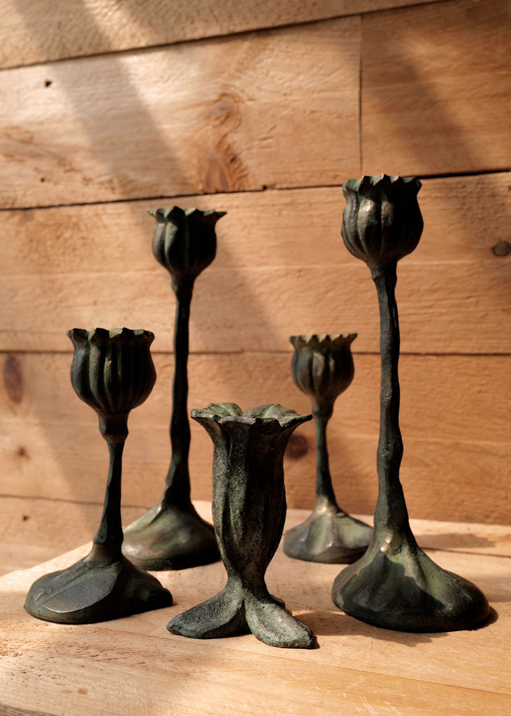 Bronze Botanical Candlesticks - Slow Roads