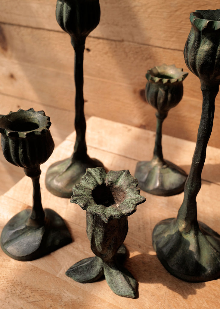 Bronze Botanical Candlesticks - Slow Roads