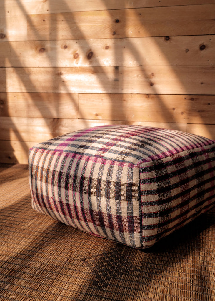 Colina Harvest Ottoman, Fuchsia - Slow Roads