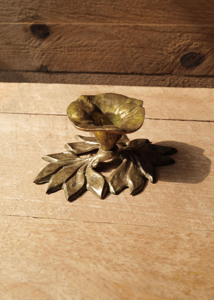 Floral Brass Candleholder - Slow Roads