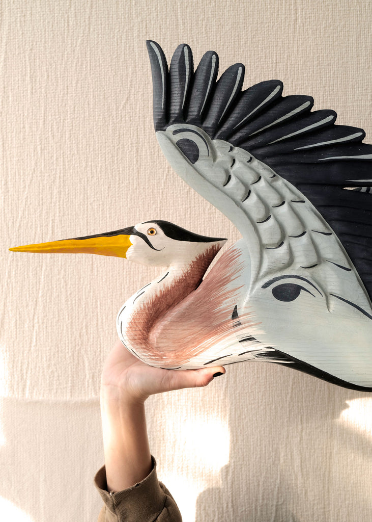 Folk Art Great Blue Heron - Slow Roads