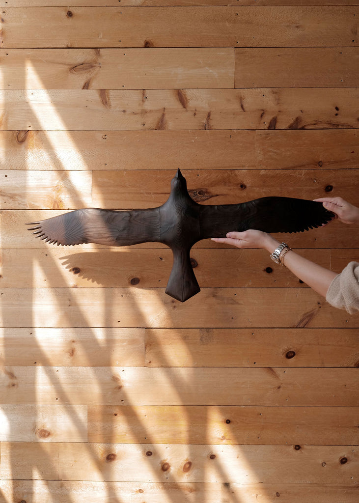 Hand Carved Shou Sugi Ban Sculpture, Second - Slow Roads