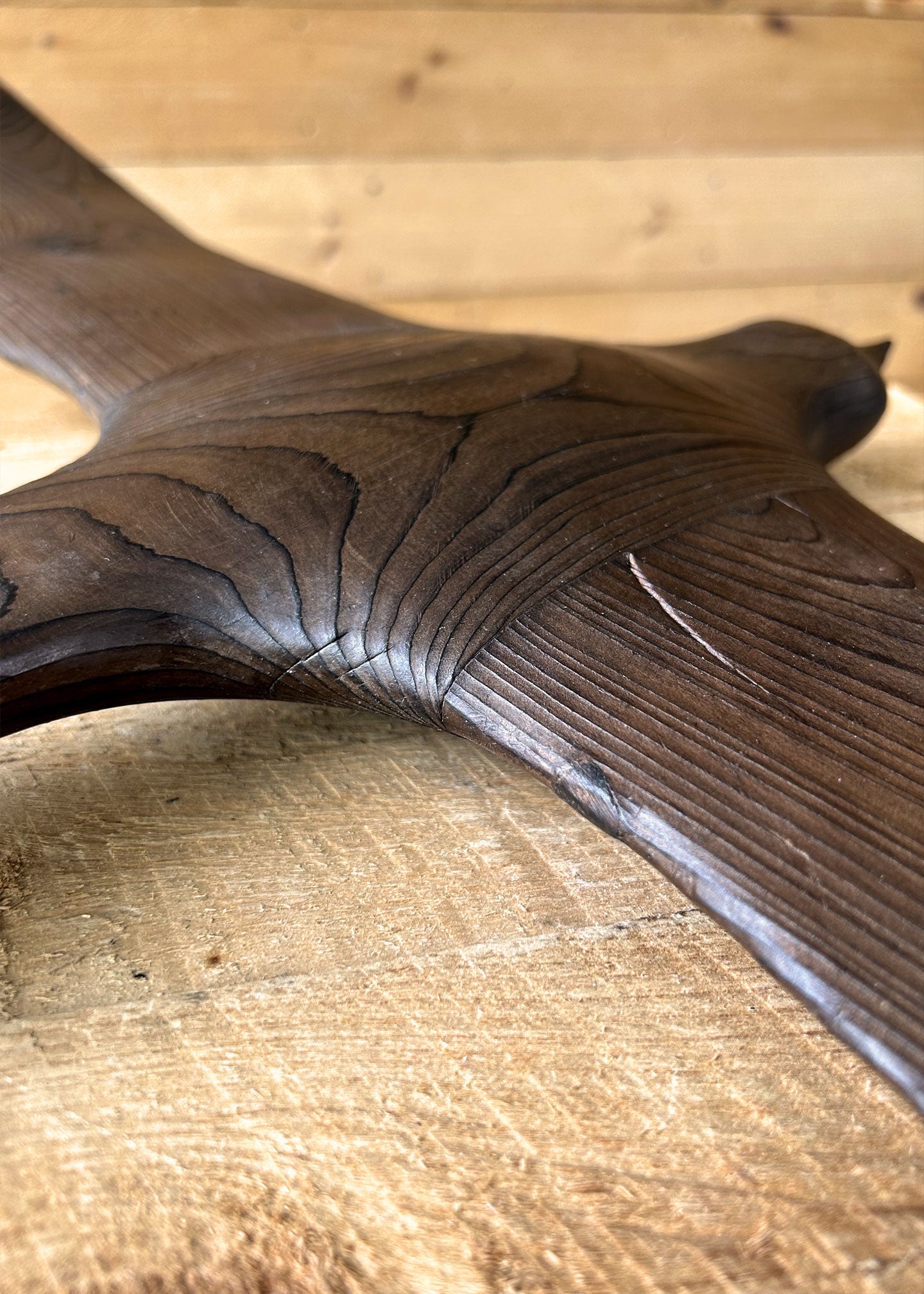 Hand Carved Shou Sugi Ban Sculpture, Second – Slow Roads