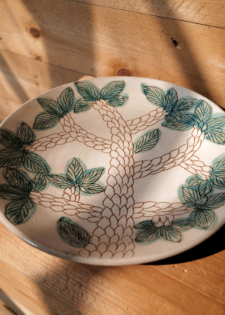 Hand Painted Greenscape Platter - Slow Roads