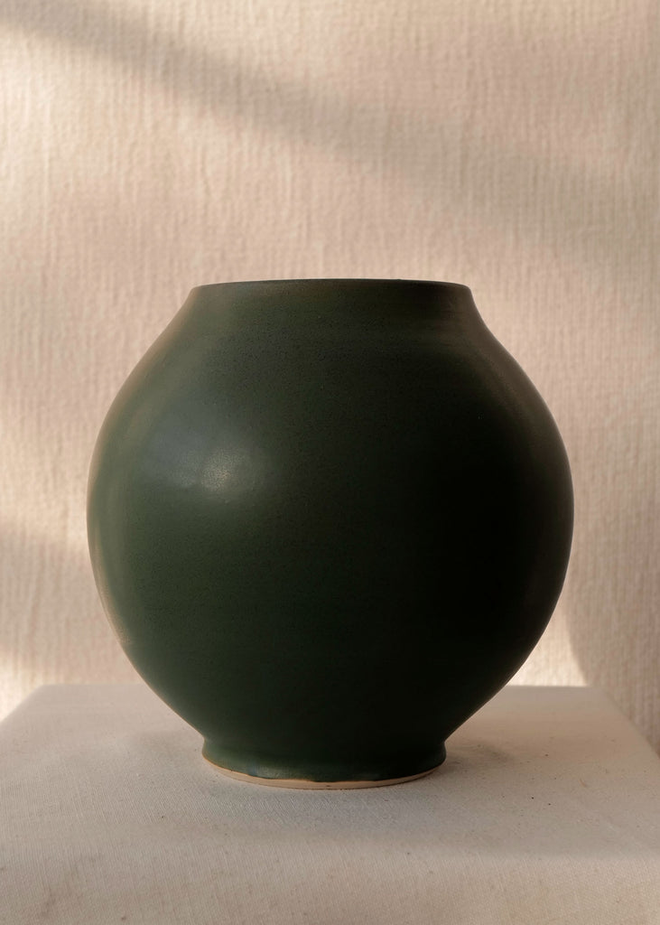 Hand Thrown Moon Vase, Pine - Slow Roads