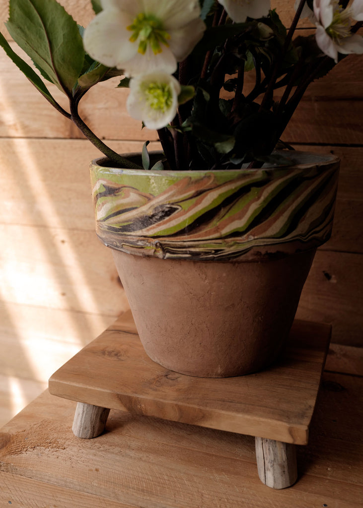 Handcrafted Teak Plant Stands, Square - Slow Roads