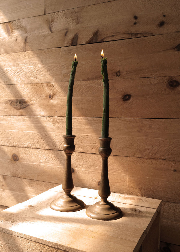 Lupine Cast Brass Candlesticks - Slow Roads