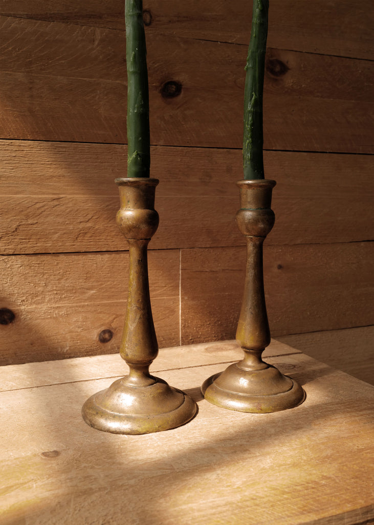 Lupine Cast Brass Candlesticks - Slow Roads