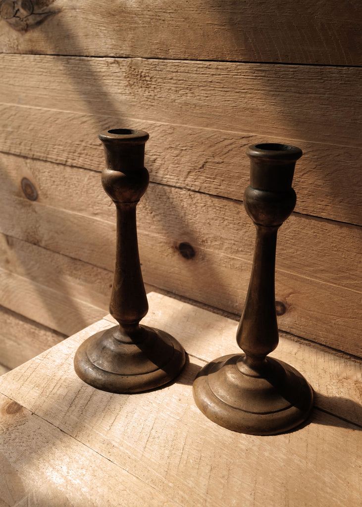 Lupine Cast Brass Candlesticks - Slow Roads