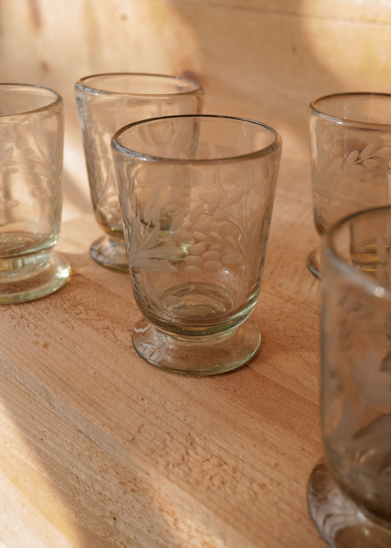 Marea Etched Footed Glassware - Slow Roads