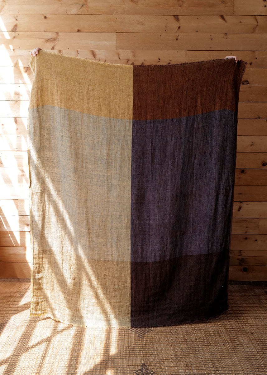 Miro Handwoven Throw, Mulberry & Custard – Slow Roads