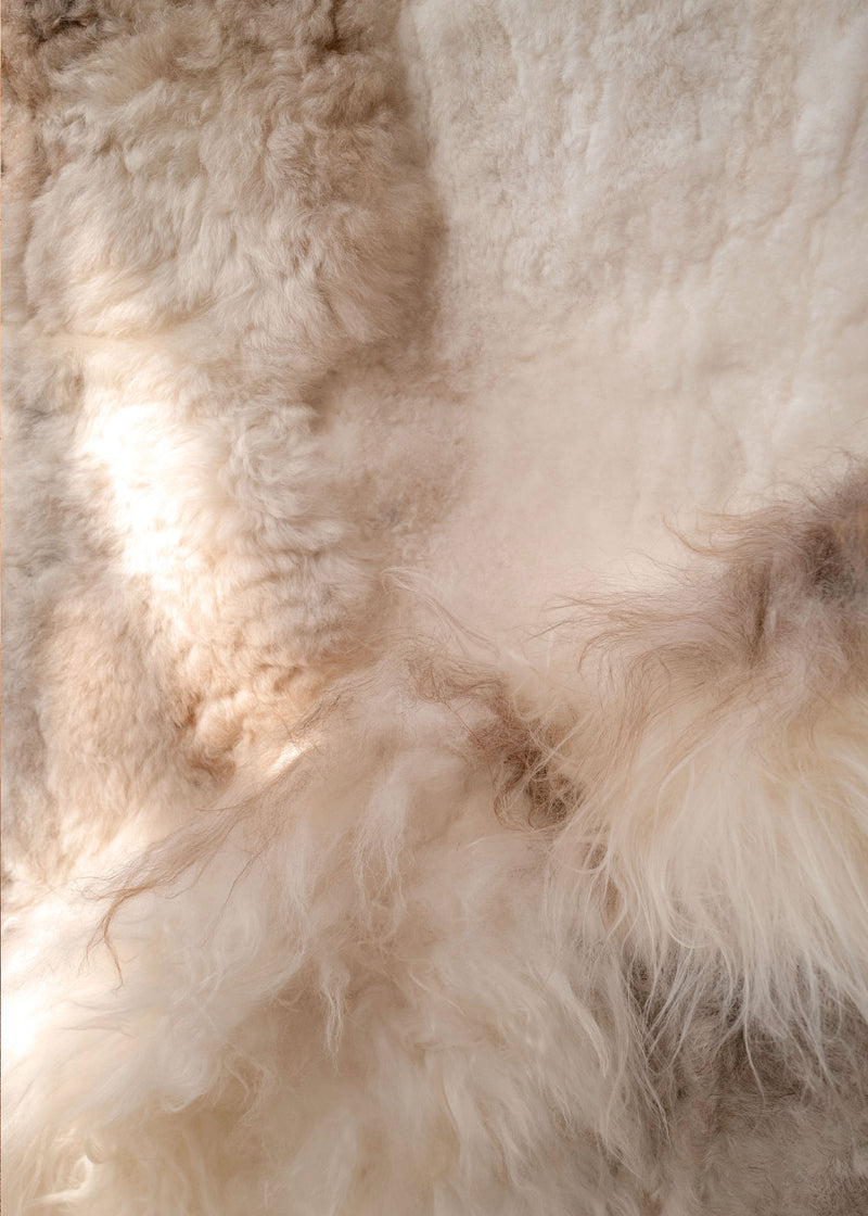 Saja, Undyed Melange Sheepskin Rug - Slow Roads