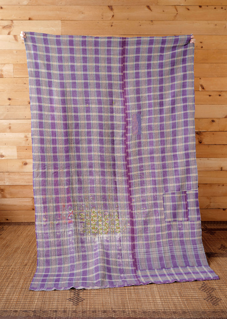 Violet Fields Kantha Throw - Slow Roads