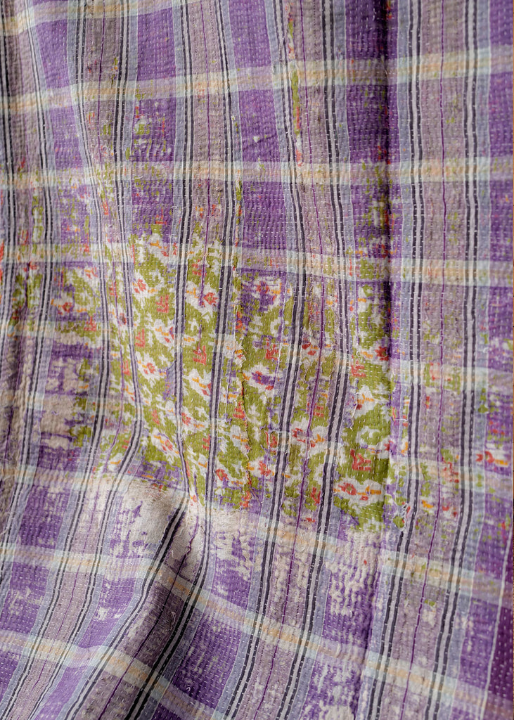 Violet Fields Kantha Throw - Slow Roads