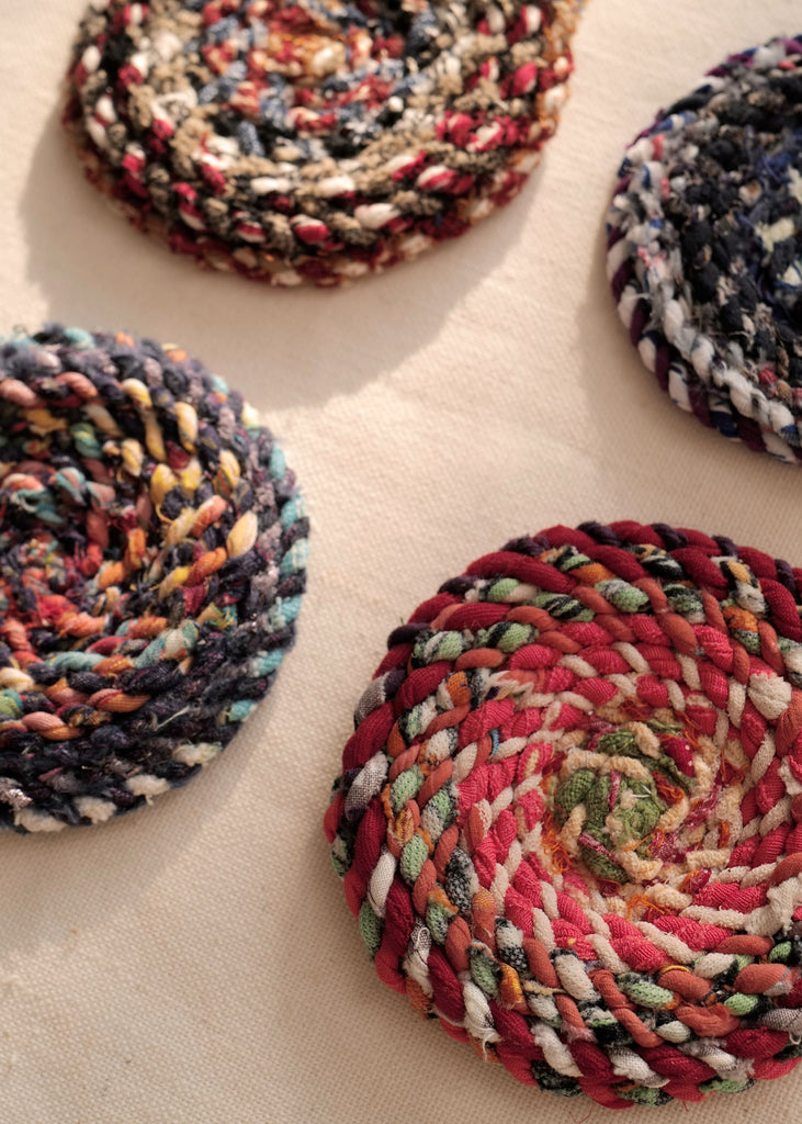 Ziggy Fiber Art Coasters, Set of 4 - Slow Roads