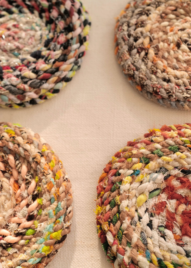 Ziggy Fiber Art Coasters, Set of 4 - Slow Roads