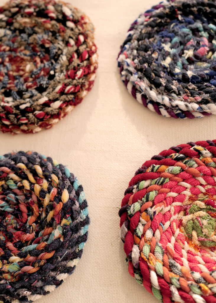 Ziggy Fiber Art Coasters, Set of 4 - Slow Roads