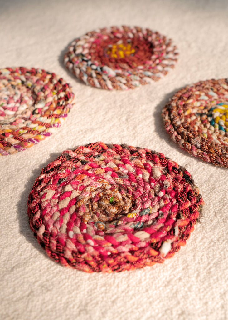 Ziggy Fiber Art Coasters, Set of 4 - Slow Roads