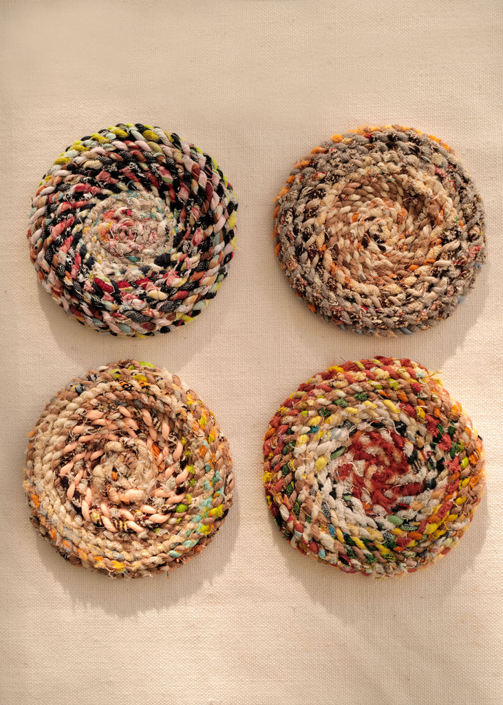 Ziggy Fiber Art Coasters, Set of 4 - Slow Roads