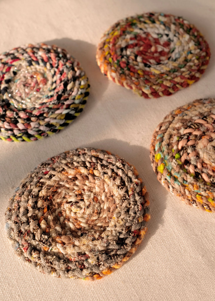 Ziggy Fiber Art Coasters, Set of 4 - Slow Roads